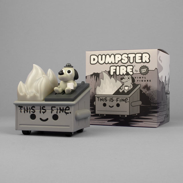 Dumpster Fire "This is Fine" Newsprint Edition Vinyl Figure