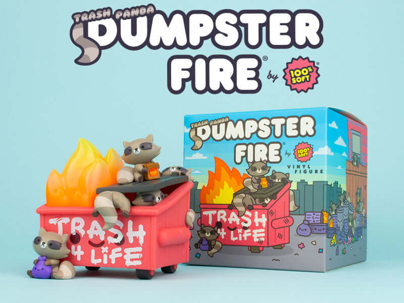 Dumpster Fire Trash Panda - INSTOCK!