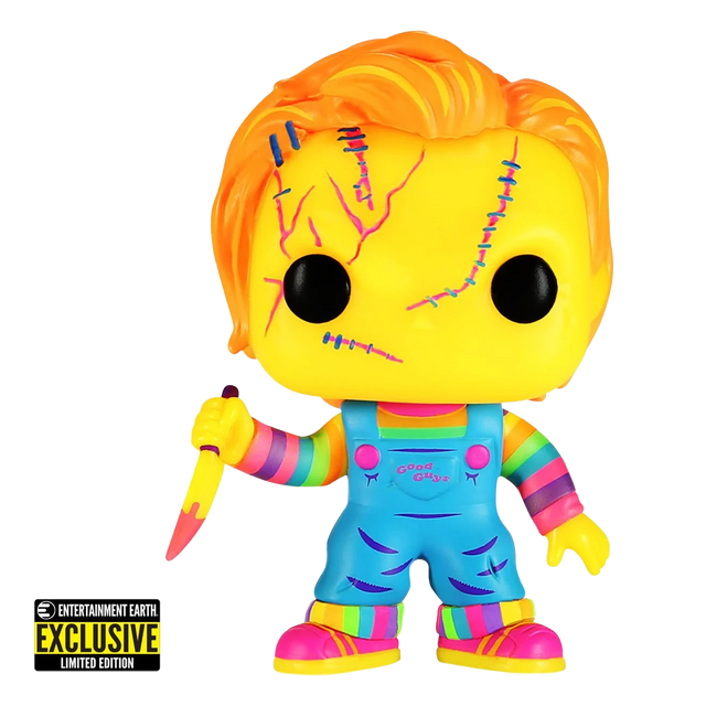 Chucky Black Light Entertainment Earth exclusive Pop! - PCA Designer Toys