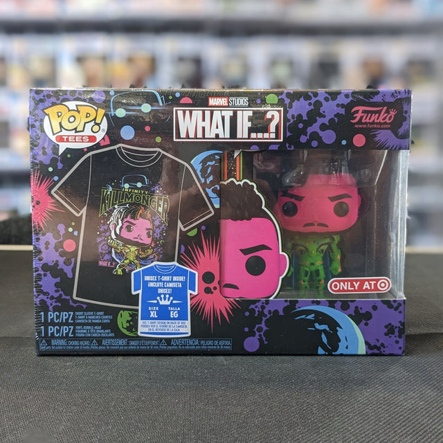 What If Killmonger Black Light Pop! And Tee Combo