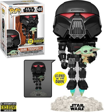 Dark Trooper with Grogu GITD Pop! IN STOCK - PCA Designer Toys