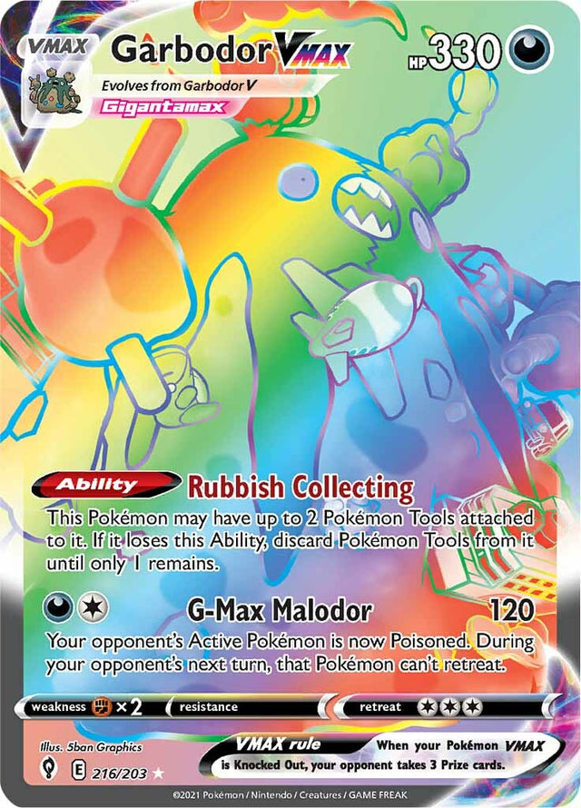 Garbodor VMAX (216/203) [Sword & Shield: Evolving Skies] - PCA Designer Toys