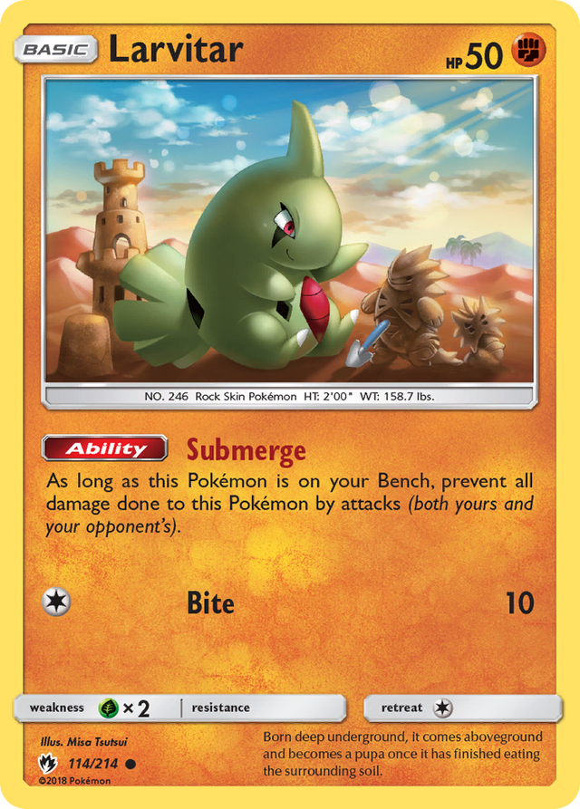 Larvitar (114/214) [Sun & Moon: Lost Thunder] - PCA Designer Toys