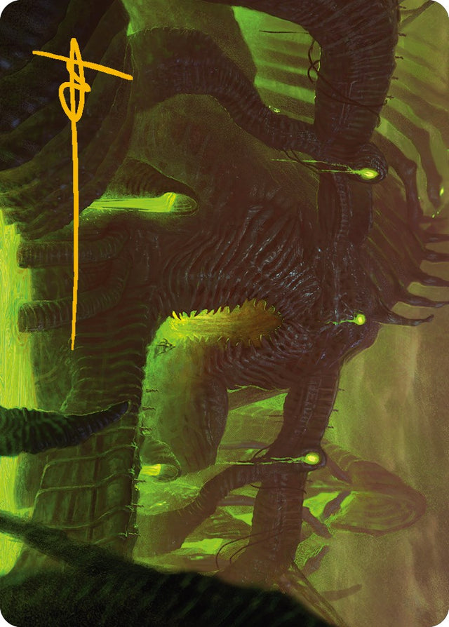 The Dross Pits Art Card (Gold-Stamped Signature) [Phyrexia: All Will Be One Art Series] - PCA Designer Toys