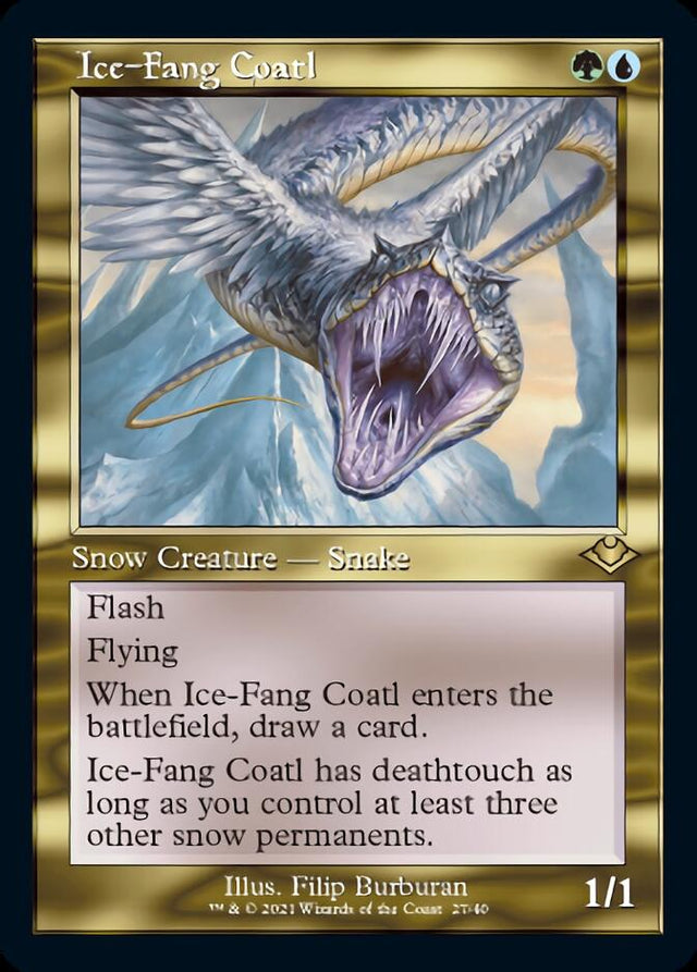 Ice-Fang Coatl (Retro Foil Etched) [Modern Horizons] - PCA Designer Toys