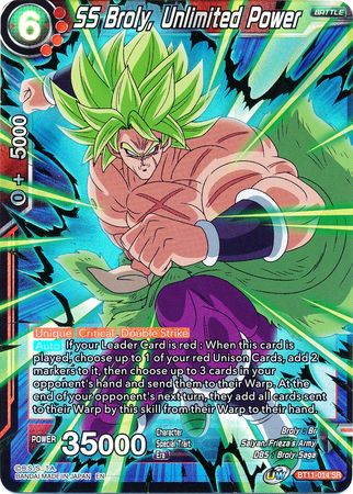 SS Broly, Unlimited Power (BT11-014) [Vermilion Bloodline] - PCA Designer Toys