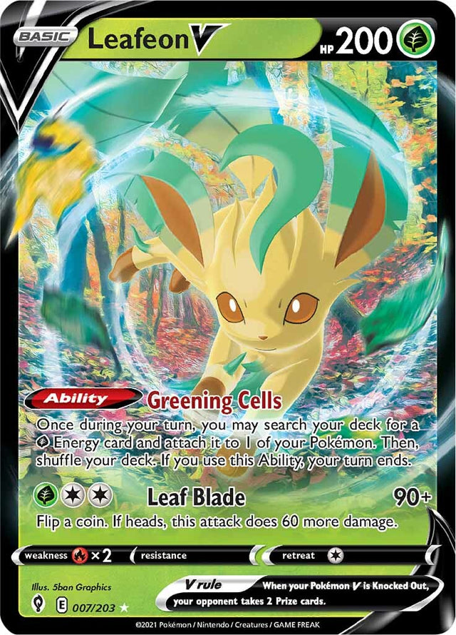 Leafeon V (007/203) [Sword & Shield: Evolving Skies] - PCA Designer Toys