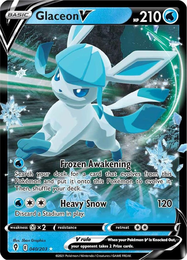 Glaceon V (040/203) [Sword & Shield: Evolving Skies] - PCA Designer Toys