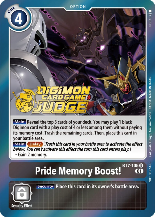 Pride Memory Boost! [BT7-105] (Judge Pack 3) [Next Adventure Promos] - PCA Designer Toys