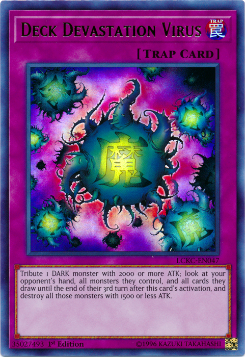Deck Devastation Virus [LCKC-EN047] Ultra Rare - PCA Designer Toys