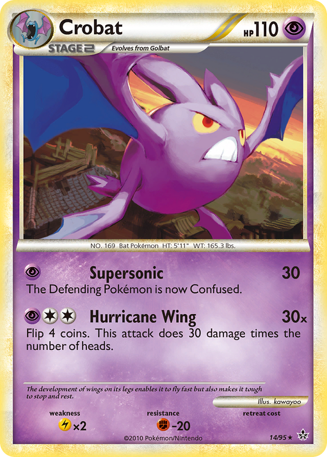 Crobat (14/95) [HeartGold & SoulSilver: Unleashed] - PCA Designer Toys