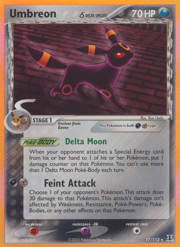 Umbreon (17/113) (Delta Species) [EX: Delta Species] - PCA Designer Toys