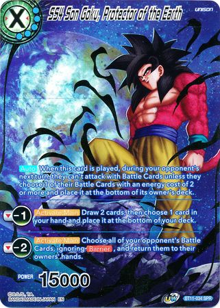 SS4 Son Goku, Protector of the Earth (SPR) (BT11-034) [Vermilion Bloodline] - PCA Designer Toys
