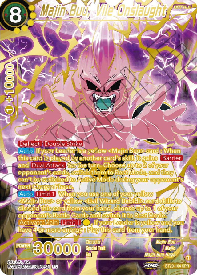 Majin Buu, Vile Onslaught (SPR) (BT20-104) [Power Absorbed] - PCA Designer Toys