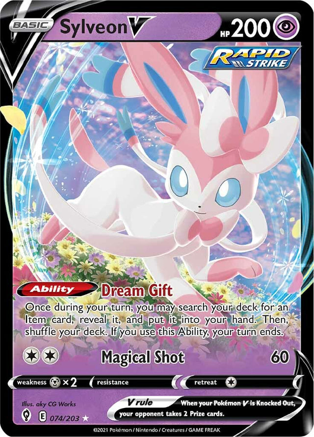 Sylveon V (074/203) [Sword & Shield: Evolving Skies] - PCA Designer Toys