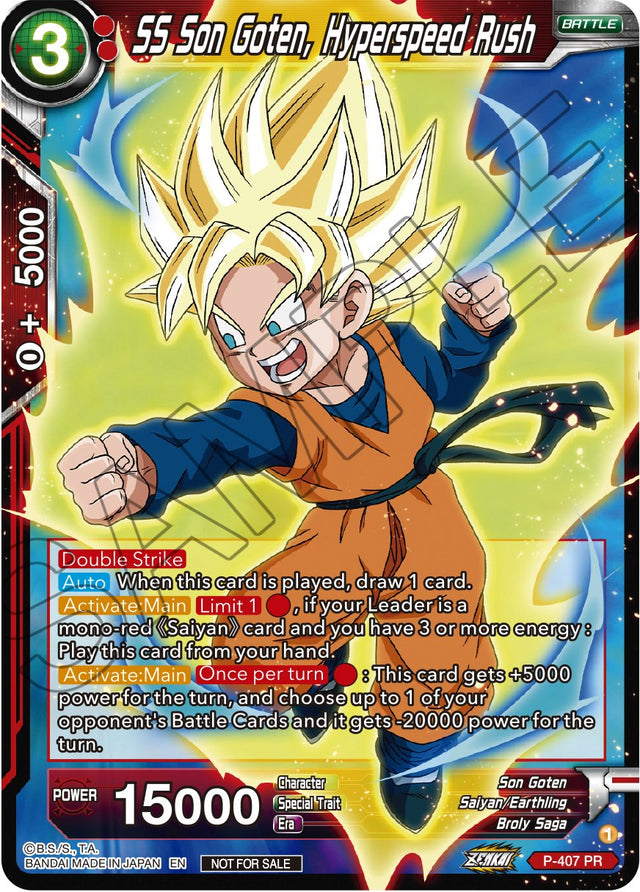 SS Son Goten, Hyperspeed Rush (Zenkai Series Tournament Pack Vol.1) (P-407) [Tournament Promotion Cards] - PCA Designer Toys