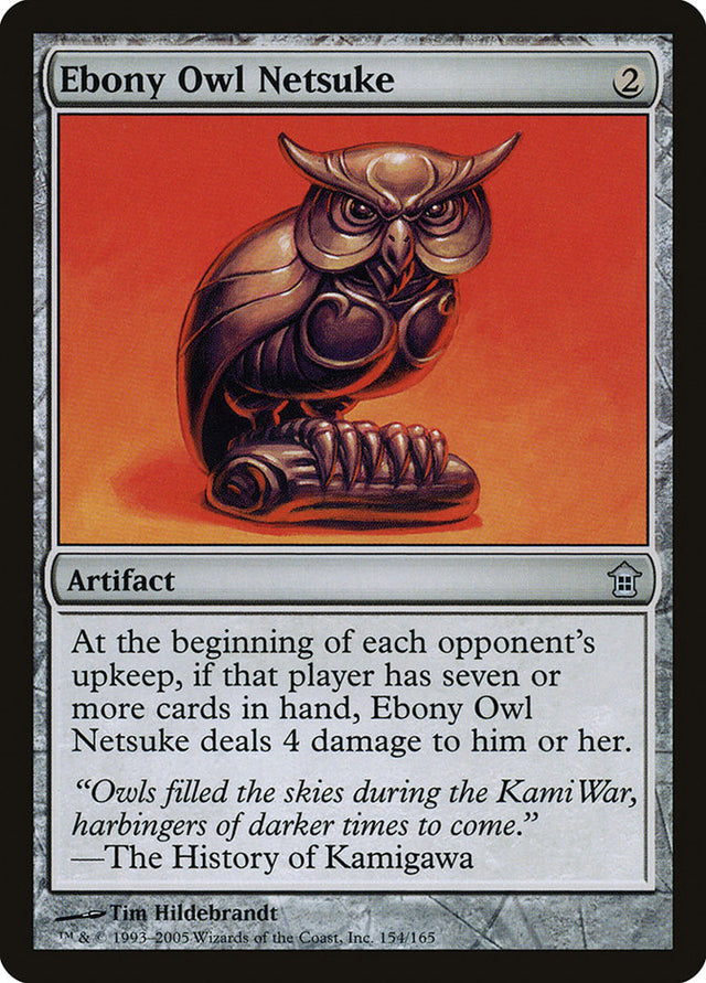 Ebony Owl Netsuke [Saviors of Kamigawa] - PCA Designer Toys