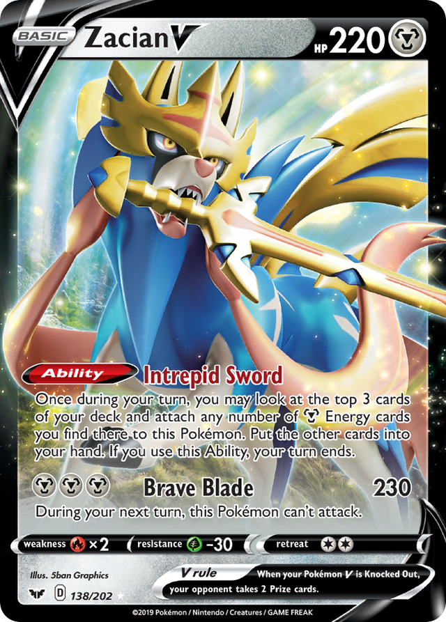 Zacian V (138/202) [Sword & Shield: Base Set] - PCA Designer Toys