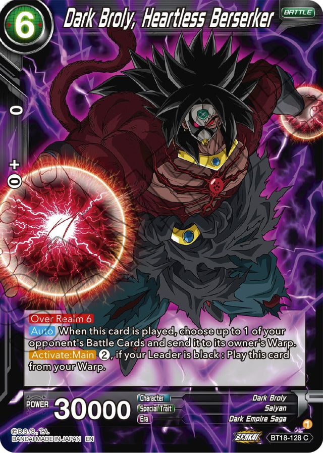 Dark Broly, Heartless Berserker (BT18-128) [Dawn of the Z-Legends]