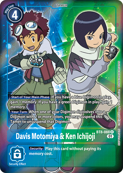 Davis Motomiya & Ken Ichijoji [BT8-088] (Alternative Art - Box Topper) [New Awakening] - PCA Designer Toys