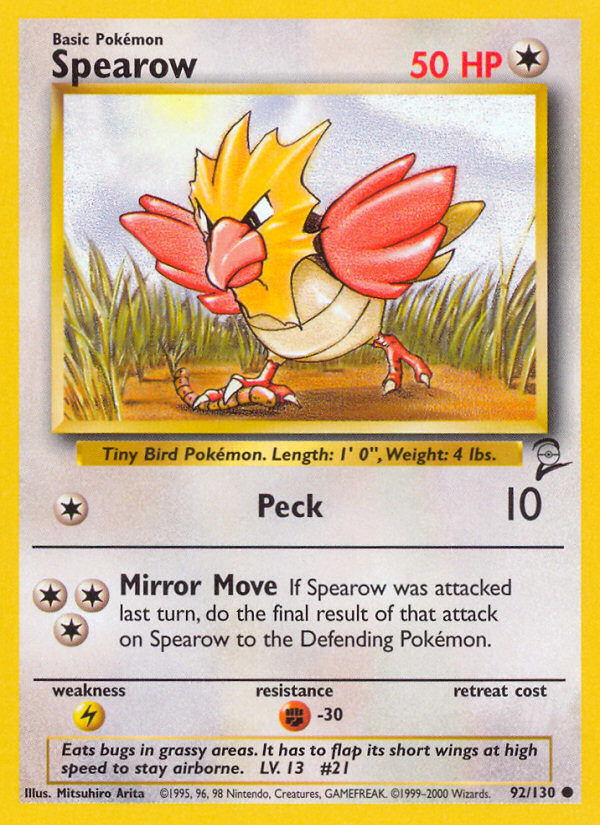 Spearow (92/130) [Base Set 2] - PCA Designer Toys