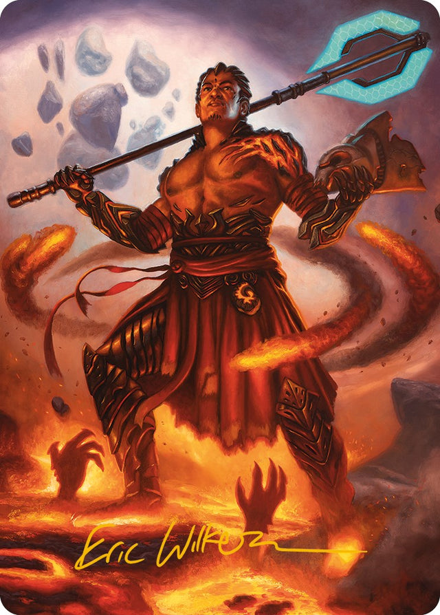 Koth, Fire of Resistance Art Card (Gold-Stamped Signature) [Phyrexia: All Will Be One Art Series] - PCA Designer Toys