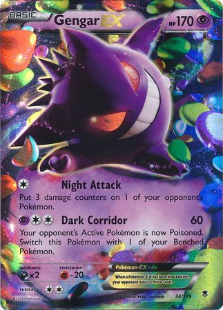 Gengar EX (34/119) (Jumbo Card) [XY: Phantom Forces] - PCA Designer Toys