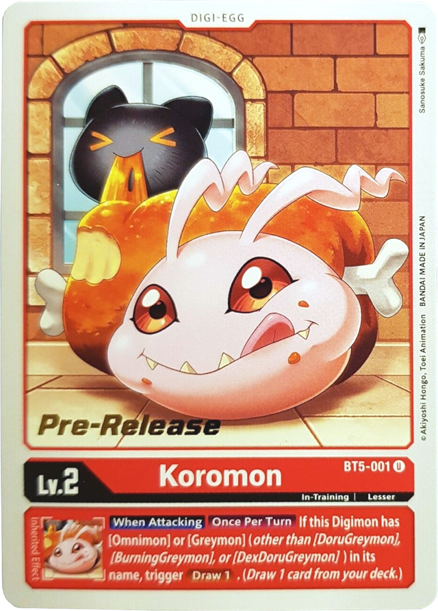 Koromon [BT5-001] [Battle of Omni Pre-Release Promos] - PCA Designer Toys