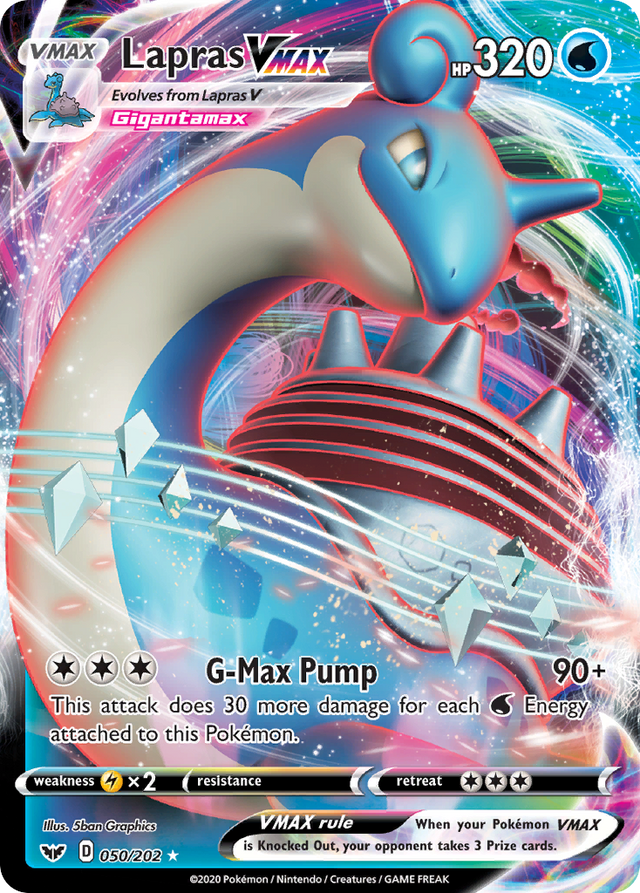Lapras VMAX (050/202) [Sword & Shield: Base Set] - PCA Designer Toys