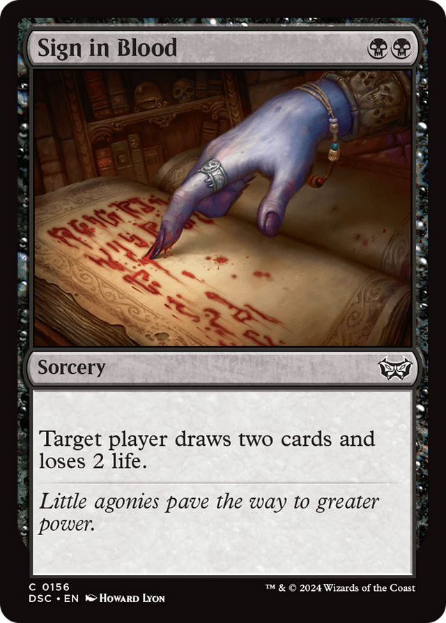 Sign in Blood [Duskmourn: House of Horror Commander] - PCA Designer Toys