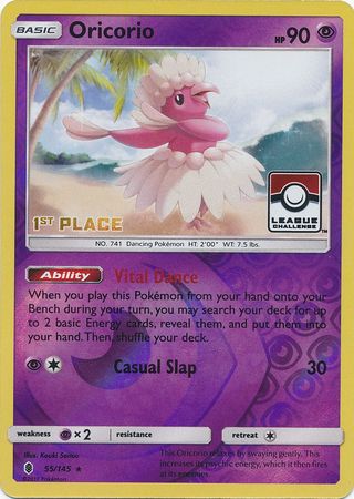 Oricorio (55/145) (League Promo 1st Place) [Sun & Moon: Guardians Rising] - PCA Designer Toys