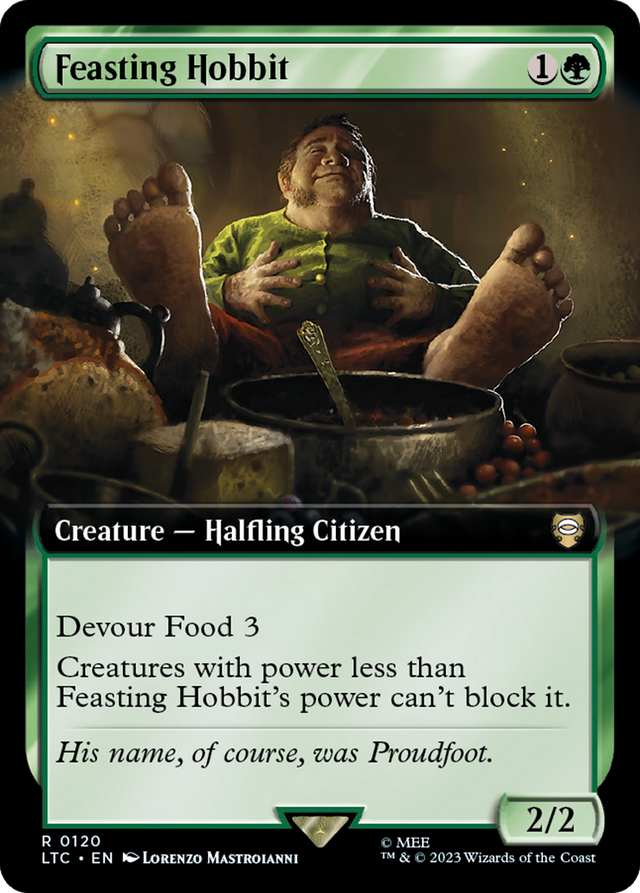 Feasting Hobbit (Extended Art) [The Lord of the Rings: Tales of Middle-Earth Commander] - PCA Designer Toys