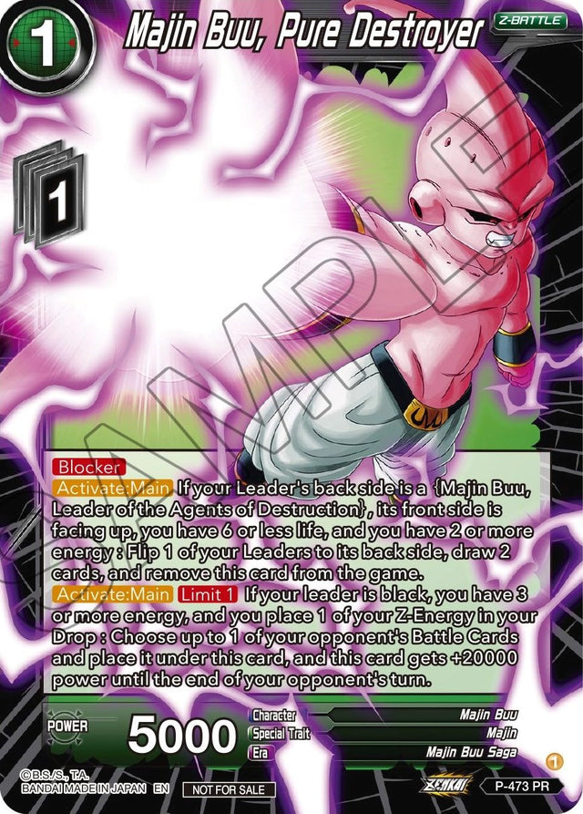 Majin Buu, Pure Destroyer (Z03 Dash Pack) (P-473) [Promotion Cards] - PCA Designer Toys