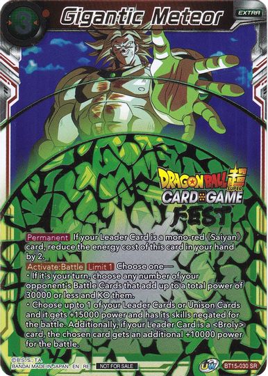 Gigantic Meteor (Card Game Fest 2022) (BT15-030) [Tournament Promotion Cards] - PCA Designer Toys