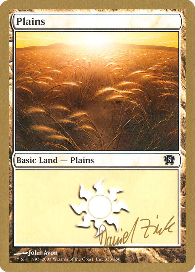 Plains (dz333) (Daniel Zink) [World Championship Decks 2003] - PCA Designer Toys