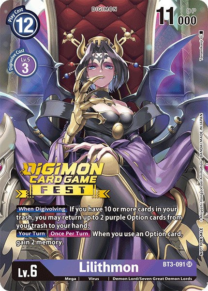Lilithmon [BT3-091] (Digimon Card Game Fest 2022) [Release Special Booster Promos] - PCA Designer Toys