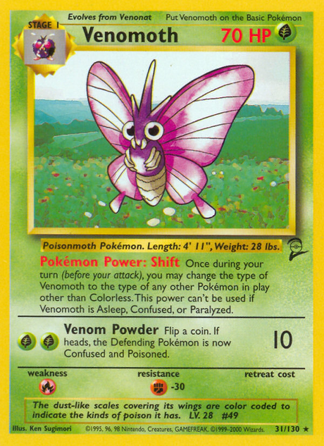 Venomoth (31/130) [Base Set 2] - PCA Designer Toys