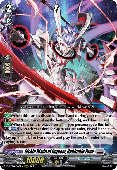 Sickle Blade of Inquest, Habitable Zone (D-BT10/008EN) [Dragon Masquerade] - PCA Designer Toys