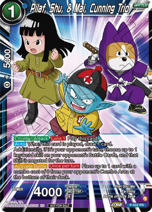 Pilaf, Shu, & Mai, Cunning Trio (Zenkai Series Tournament Pack Vol.4) (P-502) [Tournament Promotion Cards] - PCA Designer Toys