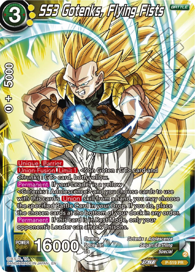 SS3 Gotenks, Flying Fists (P-519) [Promotion Cards] - PCA Designer Toys