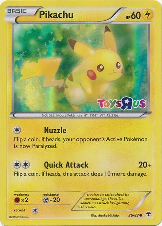 Pikachu (26/83) (Toys R Us Promo) [Miscellaneous Cards] - PCA Designer Toys