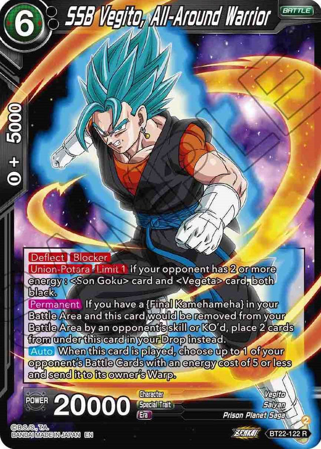 SSB Vegito, All-Around Warrior (BT22-122) [Critical Blow] - PCA Designer Toys