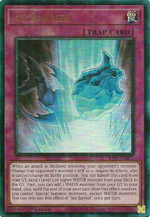 Ice Barrier [RA01-EN071] Prismatic Ultimate Rare - PCA Designer Toys