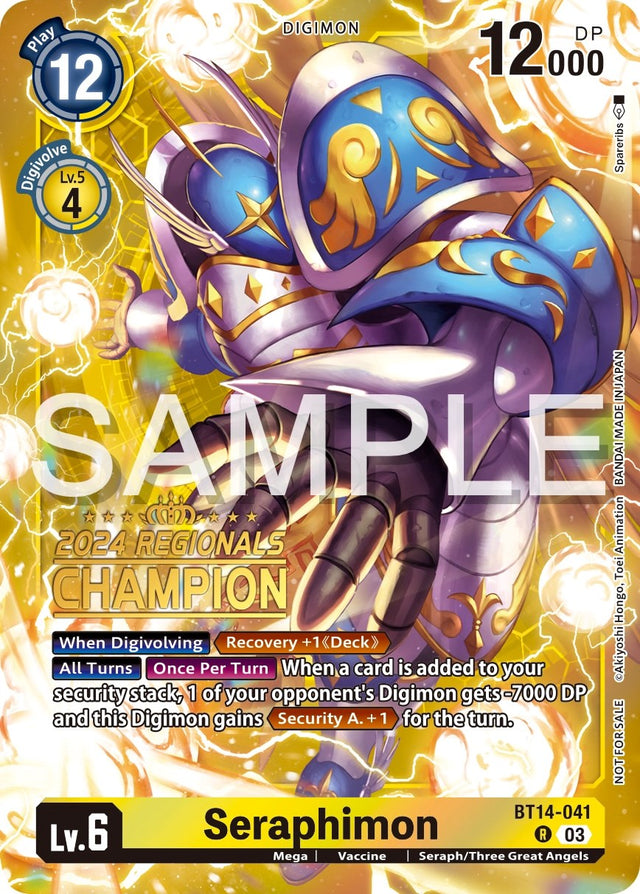 Seraphimon [BT14-041] (2024 Regionals Champion) [Blast Ace Promos] - PCA Designer Toys