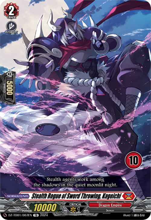 Stealth Rogue of Sword Throwing, Kageichi (10) (DZ-TD01/007EN) [Start Up Trial Deck: Dragon Empire] - PCA Designer Toys