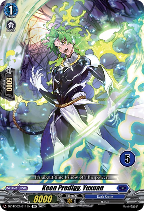 Keen Prodigy, Yuxuan (5) (DZ-TD02/011EN) [Start Up Trial Deck: Dark States] - PCA Designer Toys