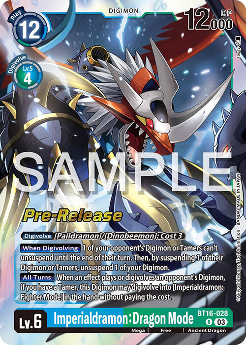 Imperialdramon: Dragon Mode [BT16-028] [Beginning Observer Pre-Release Promos] - PCA Designer Toys