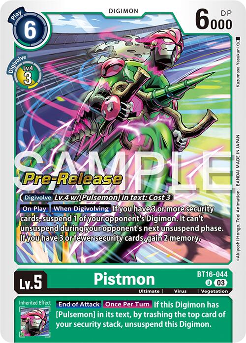 Pistmon [BT16-044] [Beginning Observer Pre-Release Promos] - PCA Designer Toys