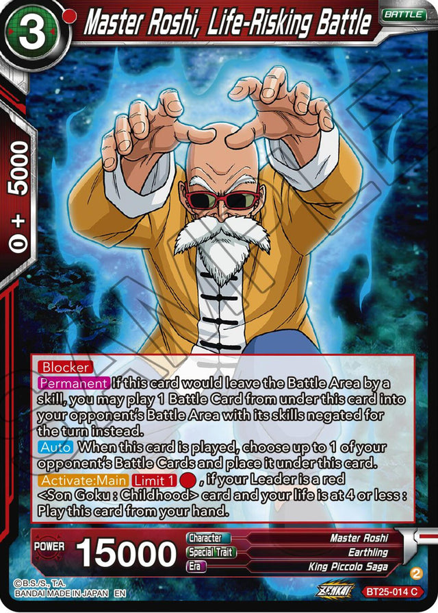 Master Roshi, Life-Risking Battle (BT25-014) [Legend of the Dragon Balls]