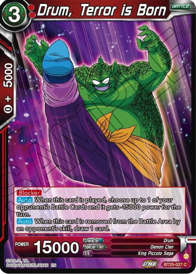 Drum, Terror is Born (BT25-027) [Legend of the Dragon Balls] - PCA Designer Toys